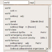 Jednoduchý slovník jako GNOME applet, obrázek 1