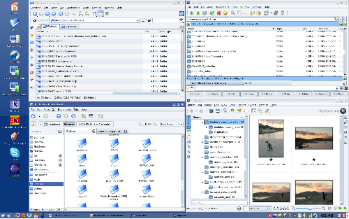 KDE3 desktop s KDE4 a Gnome aplikacemi sladěné pomocí QtCurve