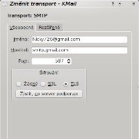 KDE4 KMail a Gmail pomocí IMAP a SMTP, obrázek 3