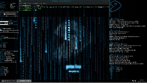 Gentoo + Openbox + Conky + xfzen blue + tint2