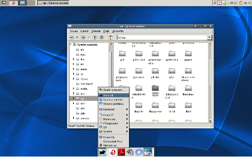 XFCE na Atrinuxu (systému postaveném na Linux from scratch)