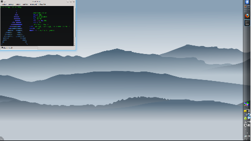 Hills in fog