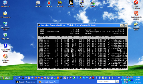Windows XP SP3 a coLinux