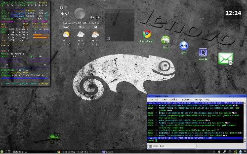 GreySuSE, KDE 4.3.4, Compiz, Emerald WM