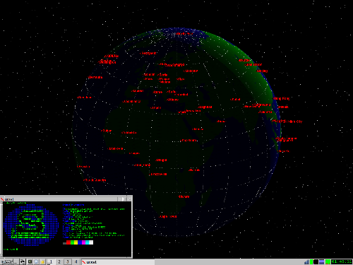 IceWM (motif) + xearth