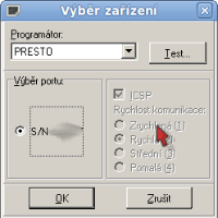 USB programátor PRESTO a program UP od firmy ASIX na linuxu, obrázek 2